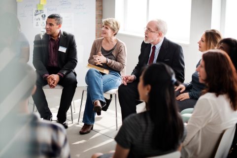 Business people are having a discussion